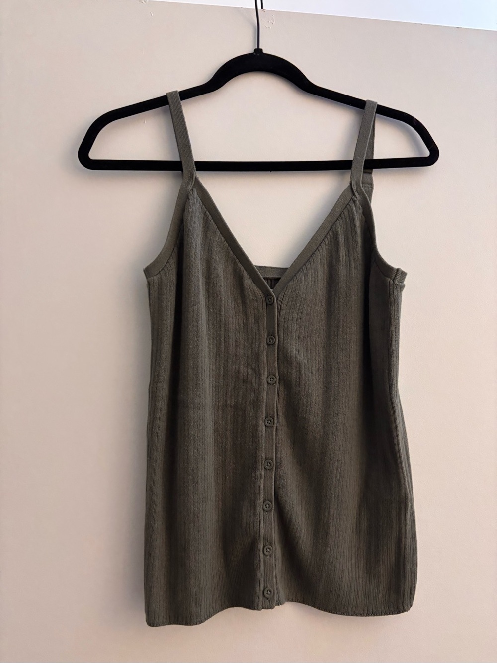 Hollister Olive Green Ribbed Button Cami